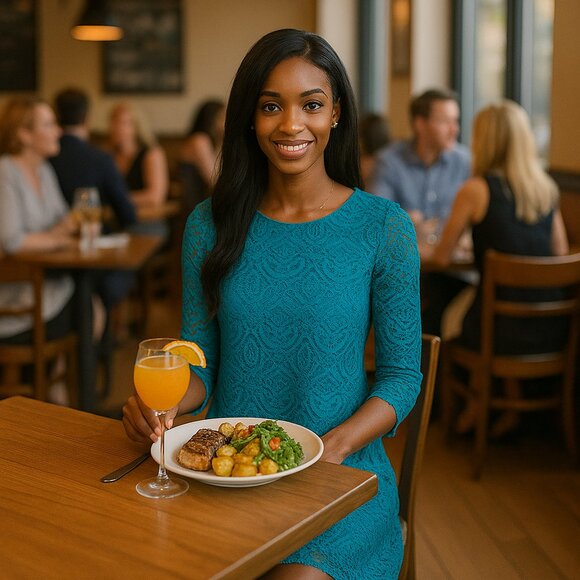 Sharagano Peacock Teal Lace Trapeze Dress - Picture 3 of 9